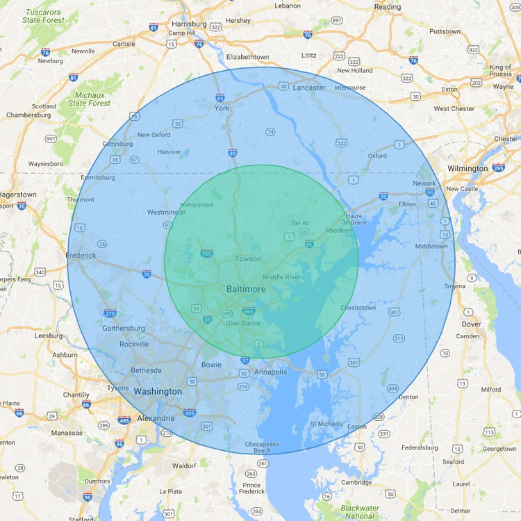 Map showing our release area.